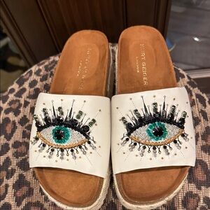 Kurt Geiger White Sandals with Eye Design